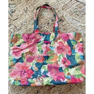 Vera Bradley Tote Superbloom Vinyl XL 15" by 21" Floral‎ Reusable Sustainable